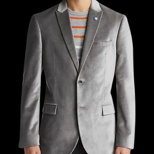 Ben Sherman Light Gray Velvet Sports Coat